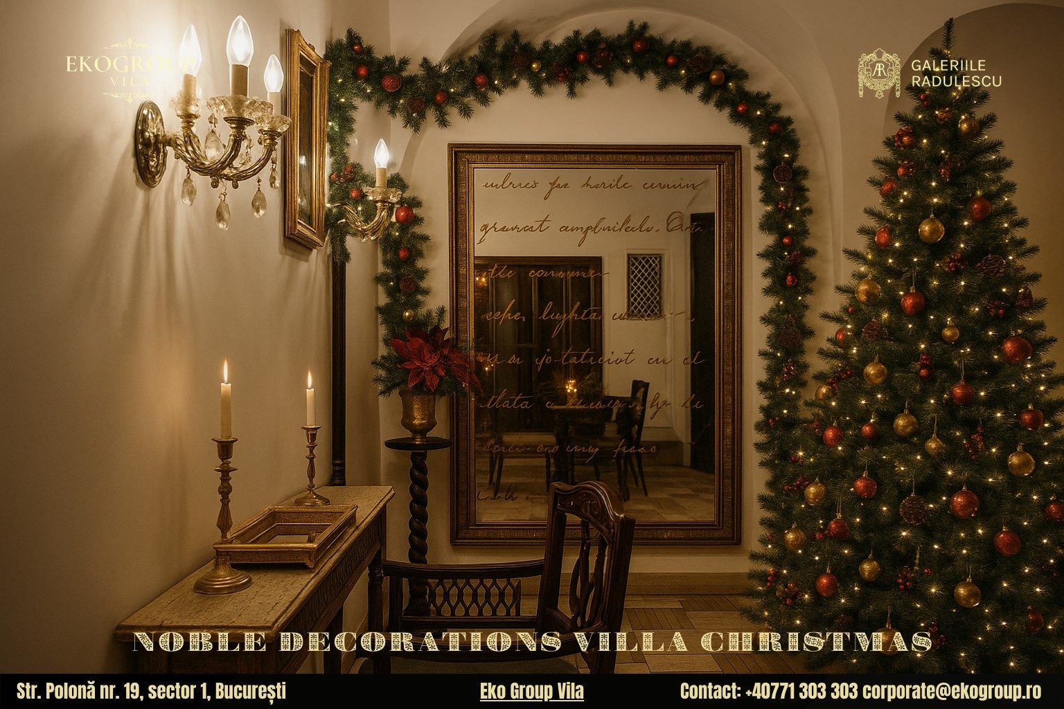 Decoratiuni de Craciun în stil interbelic: Eko Group Vila dezvăluie eleganța nobiliară a anilor ’30